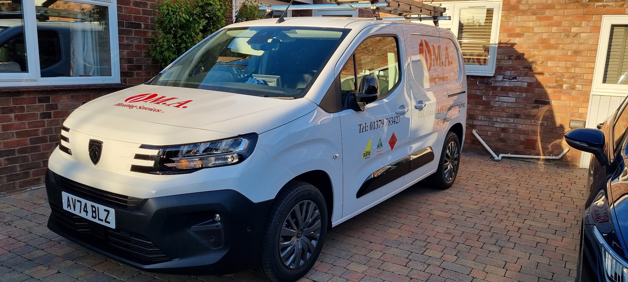 The newest MA Heating van, signwritten for oil, gas and LPG boiler servicing and repairs